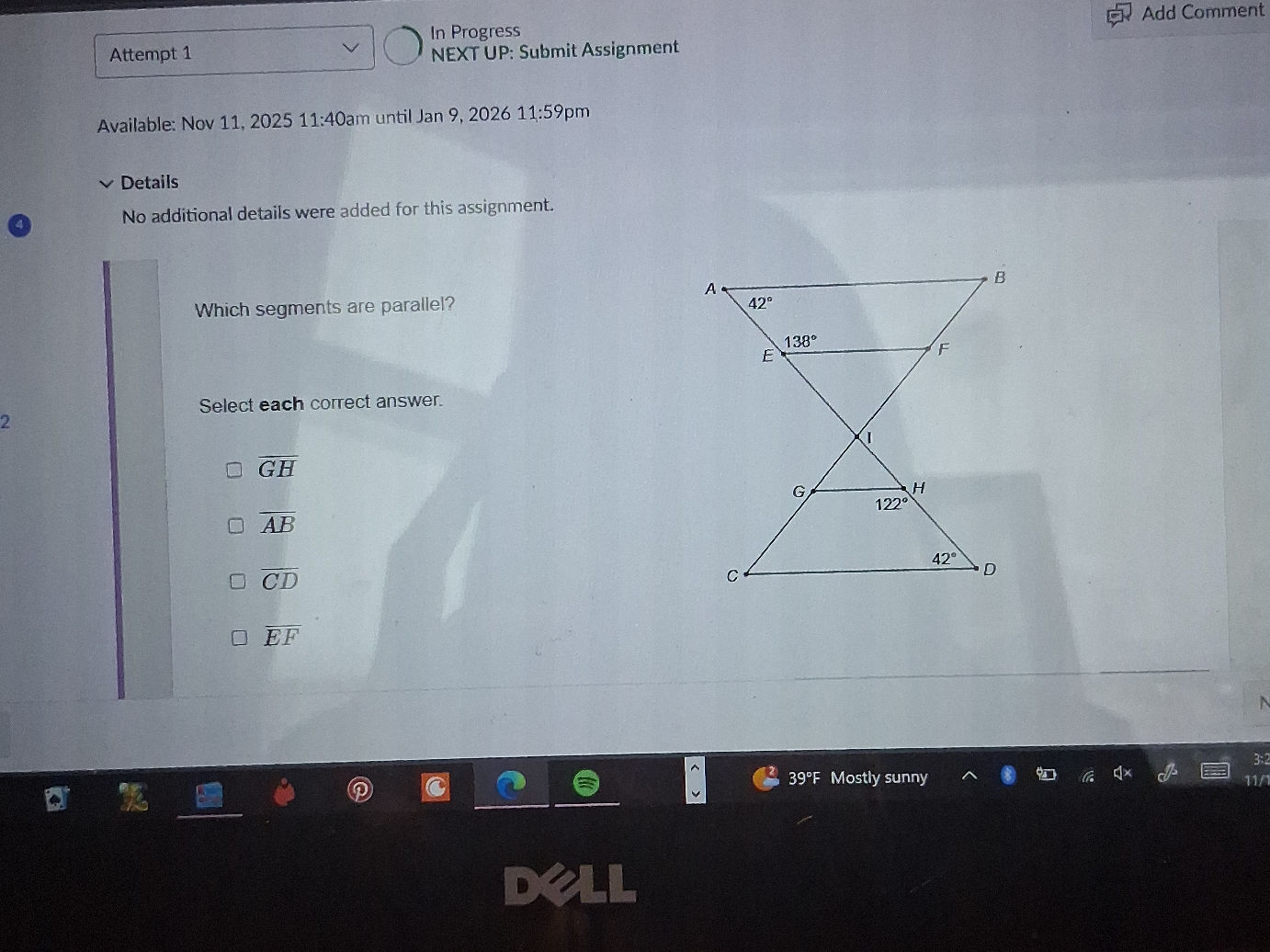 Which segments are parallel? Select each | StudyX