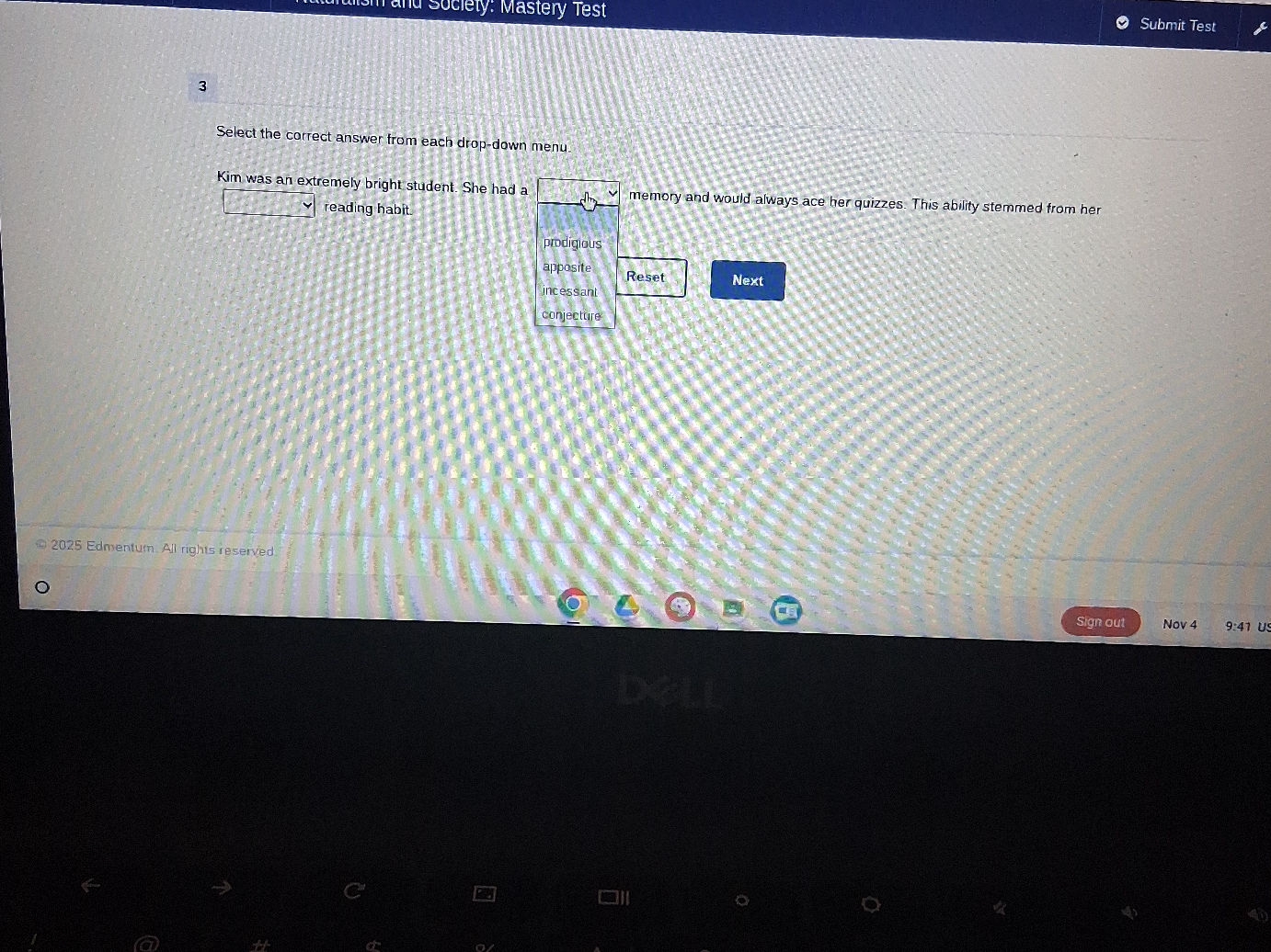 Select the correct answer from each
