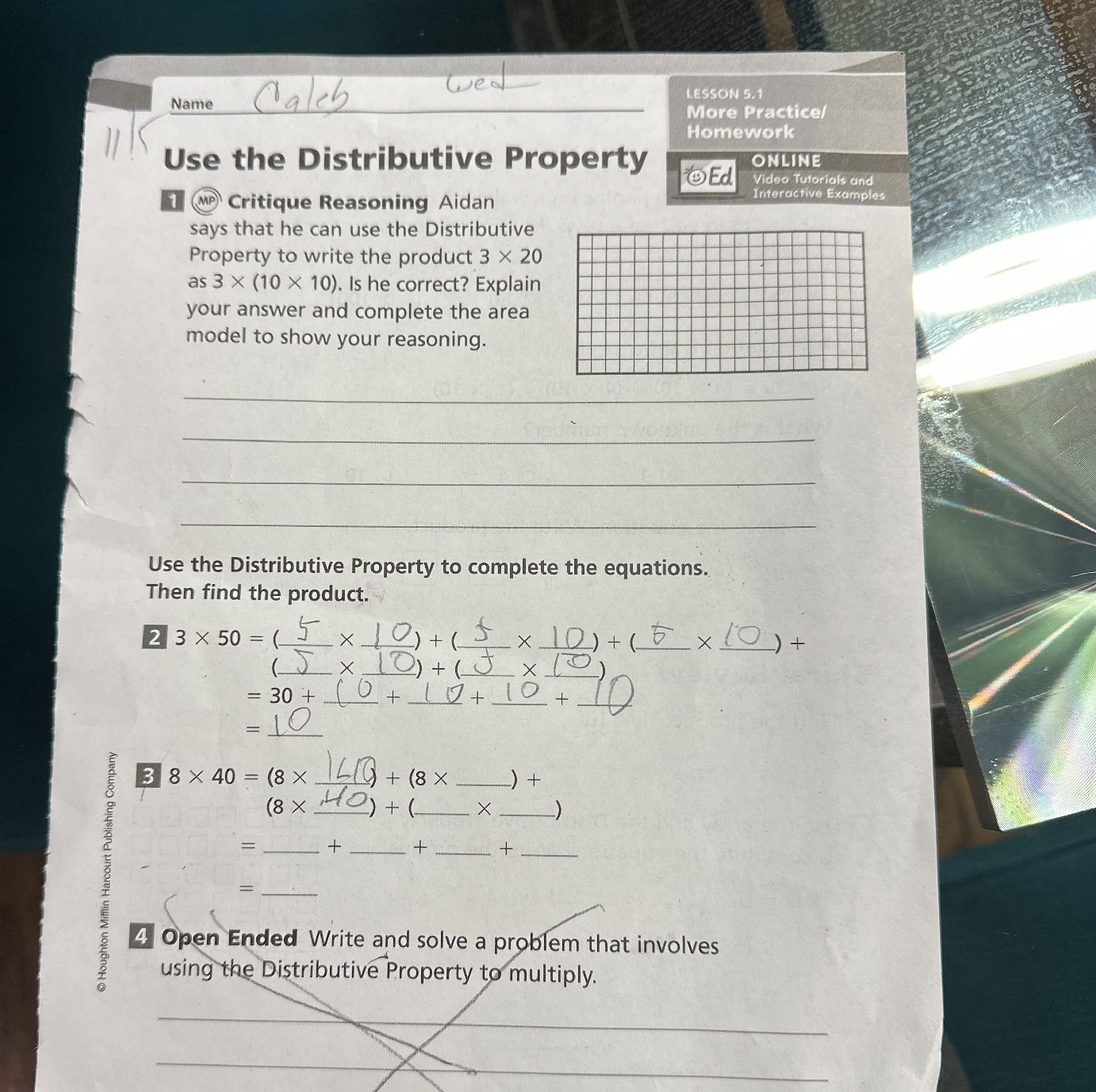 Use the Distributive Property to complete | StudyX