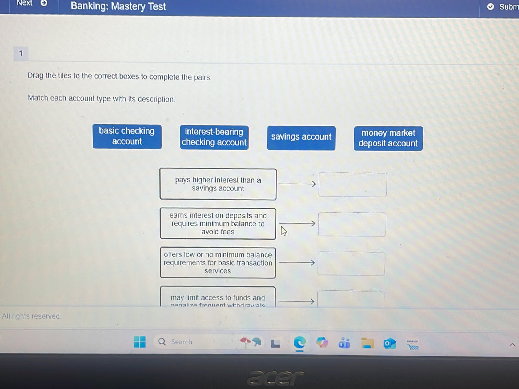 Match Each Account Type With Its Description