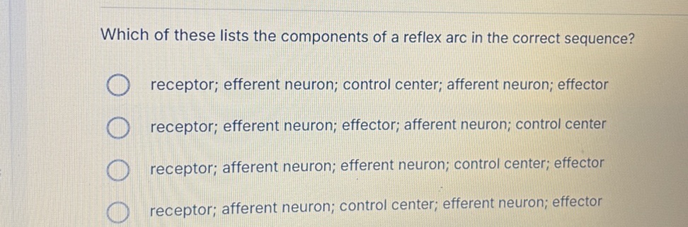 Which of these lists the components of a | StudyX