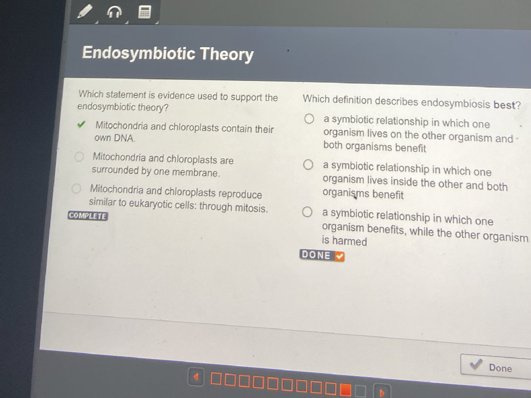 Endosymbiotic Theory **Question 1:** Which | StudyX