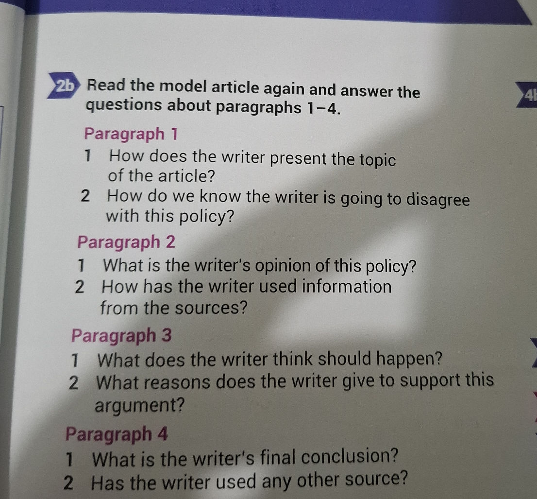 Read the model article again and answer the | StudyX