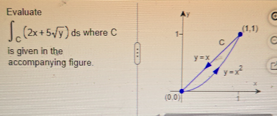 Evaluate $$ _{C} (2x+5 {y})\ ds$$ where $C$ | StudyX