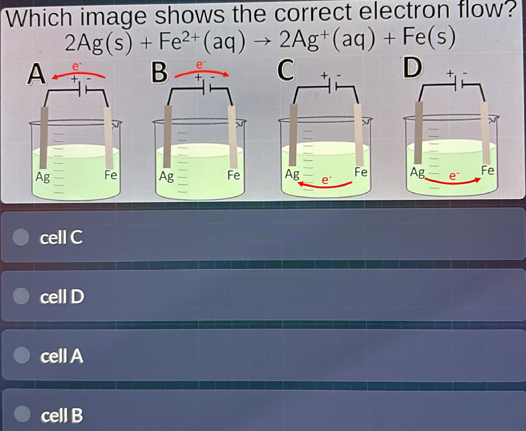 Which image shows the correct electron flow? | StudyX