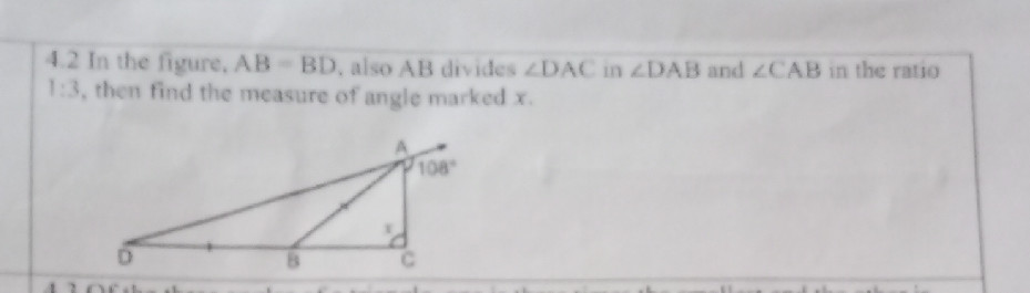 4.2 In the figure, AB = BD, also AB divides | StudyX