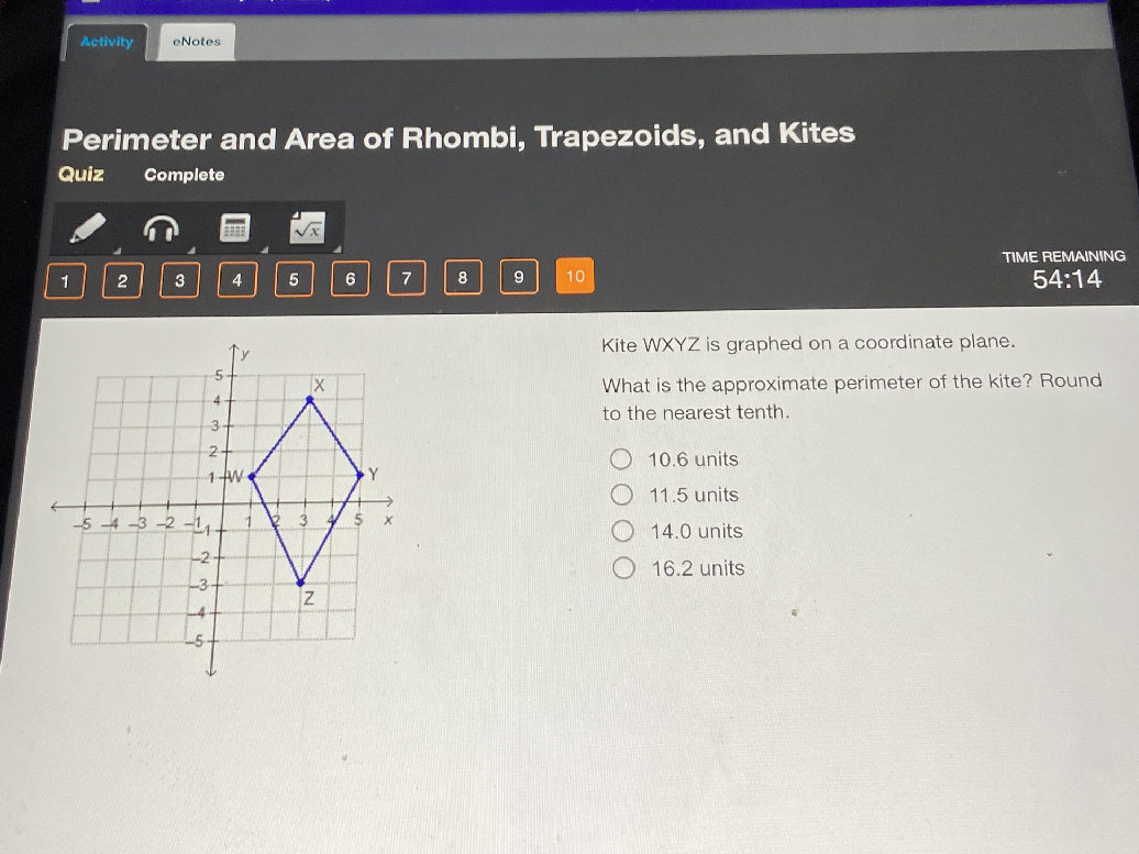 Kite WXYZ is graphed on a coordinate plane. | StudyX