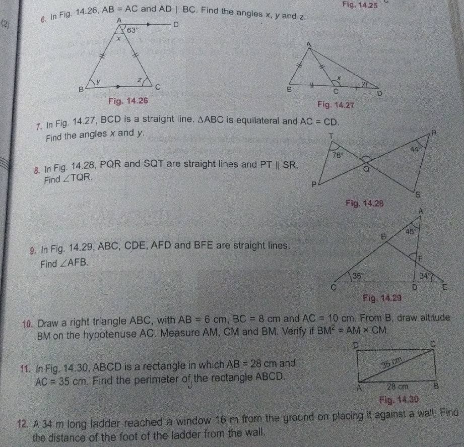 In Fig. 14.26, AB = AC and AD || BC. Find | StudyX