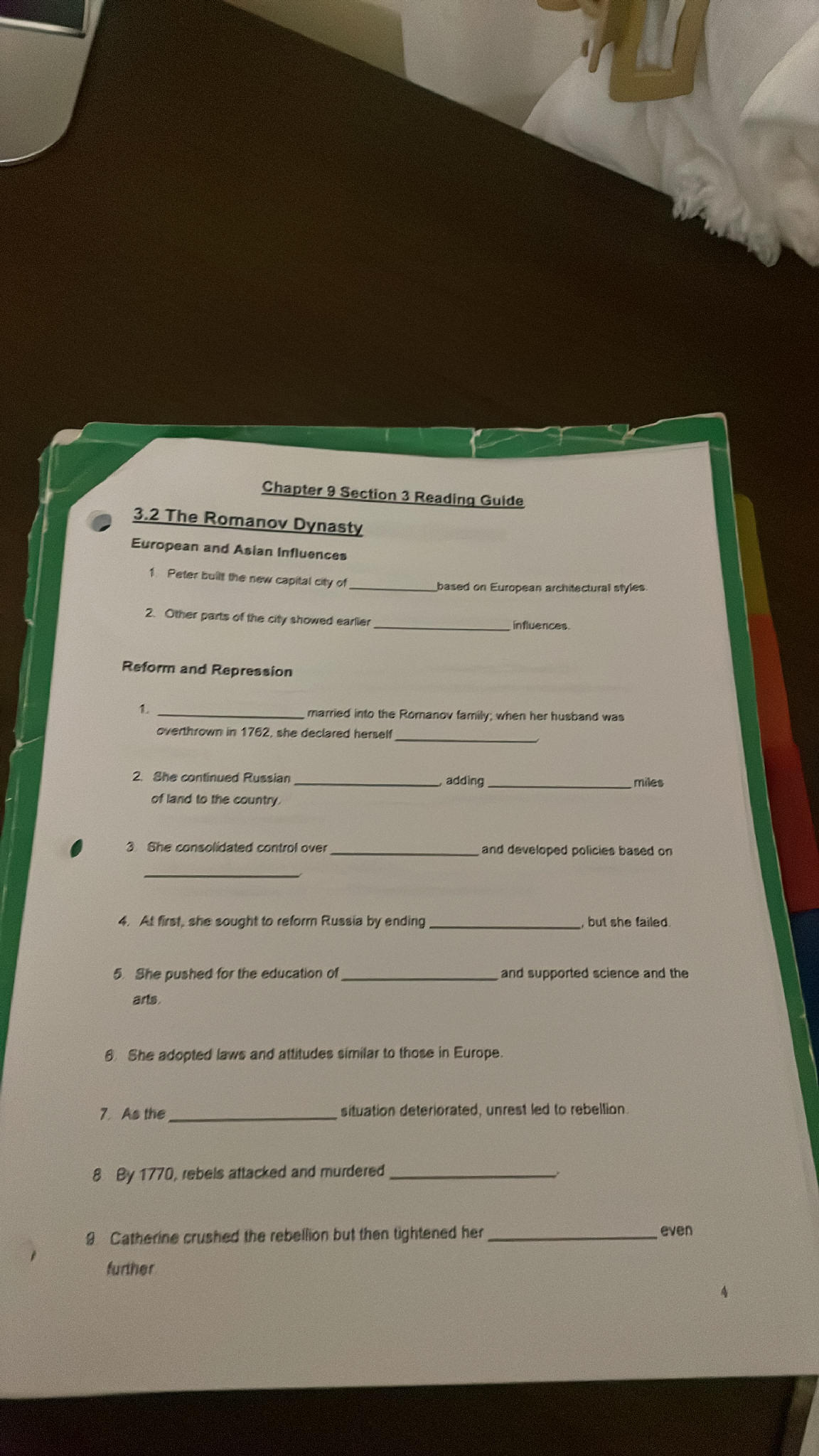 Chapter 9 Section 3 Reading Guide 3.2 The | StudyX