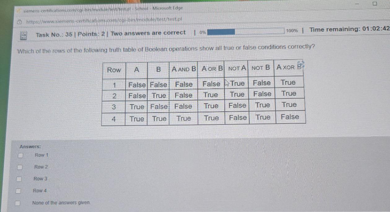 Which of the rows of the following truth | StudyX