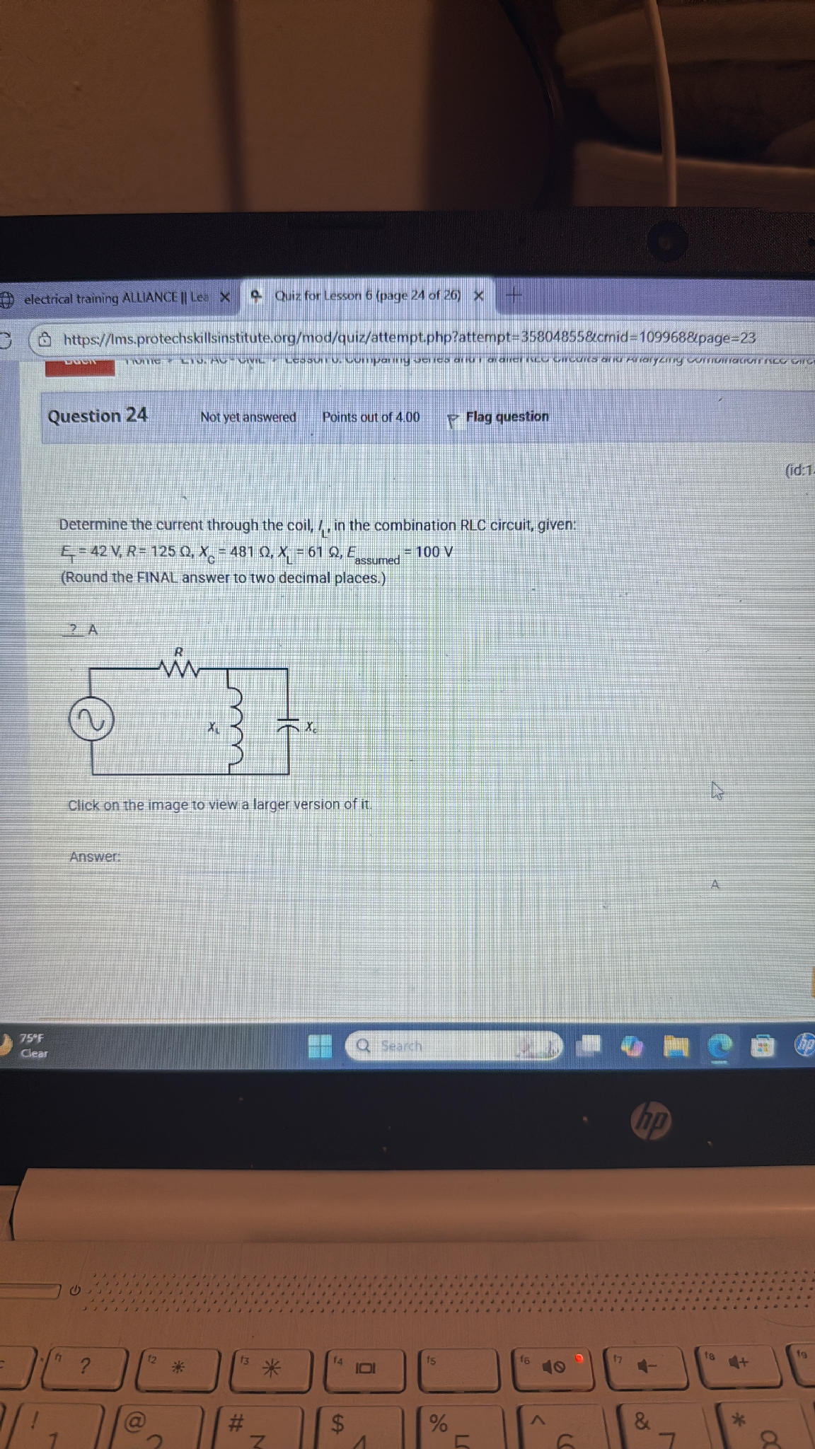 Determine the current through the coil, | StudyX