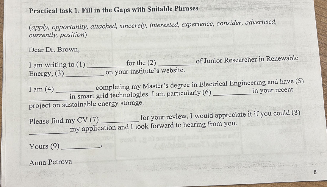 Practical task 1. Fill in the Gaps with | StudyX