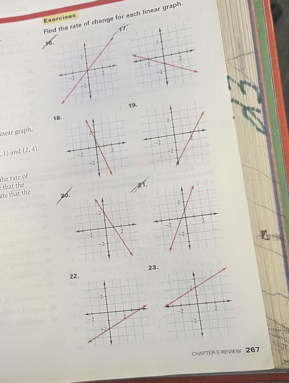 Finding Rate Exercises Exercises Find the rate of change for each | StudyX