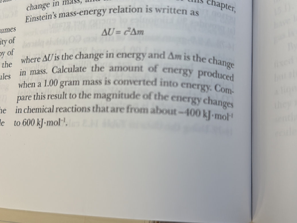 Image showcasing Einstein's mass-energy relation is written | StudyX