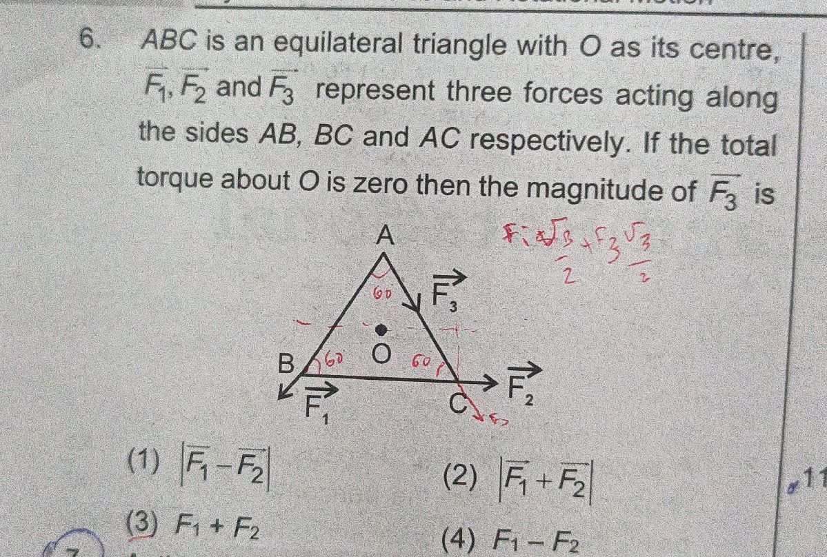 Abc Rtriangle ABC is an equilateral triangle with O as its | StudyX