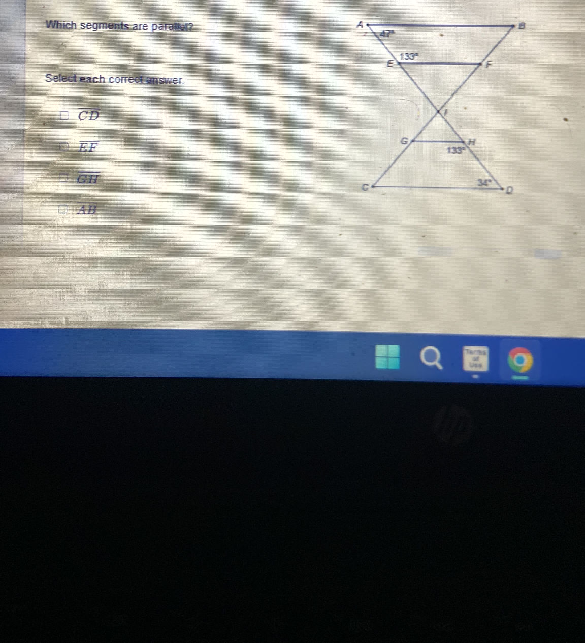 Which segments are parallel? Select each | StudyX