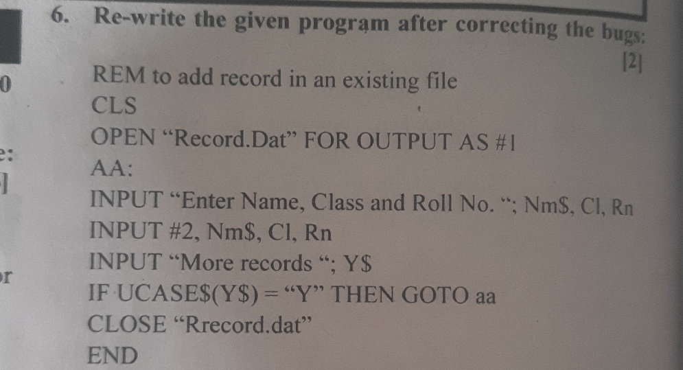 6. Re-write the given program after | StudyX