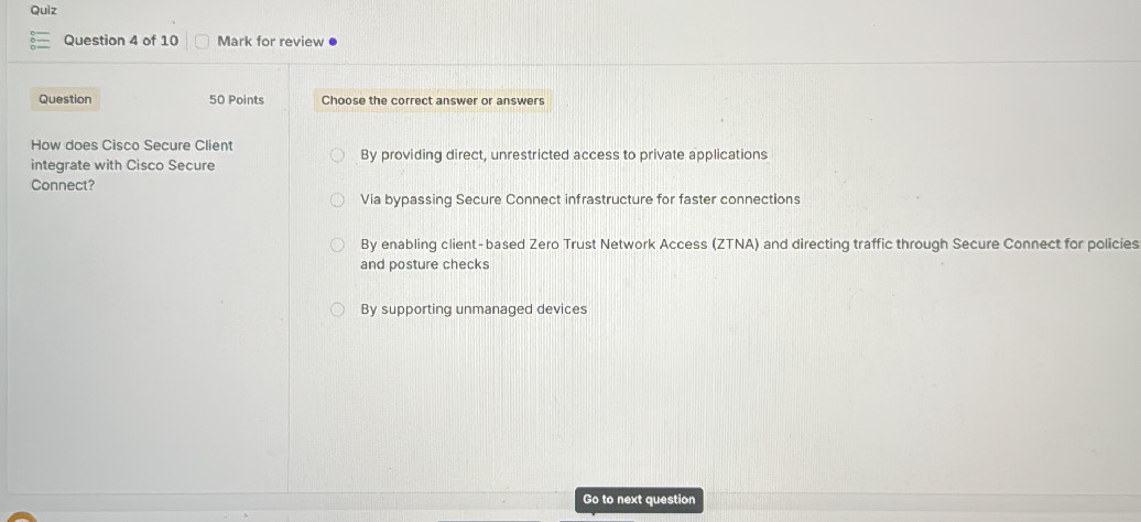 How does Cisco Secure Client integrate with | StudyX
