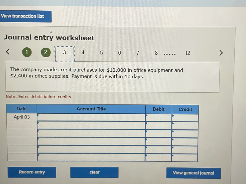 Journal entry worksheet The company made | StudyX