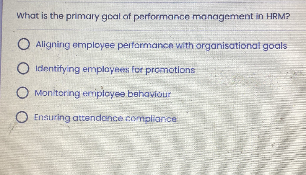 What is the primary goal of performance | StudyX
