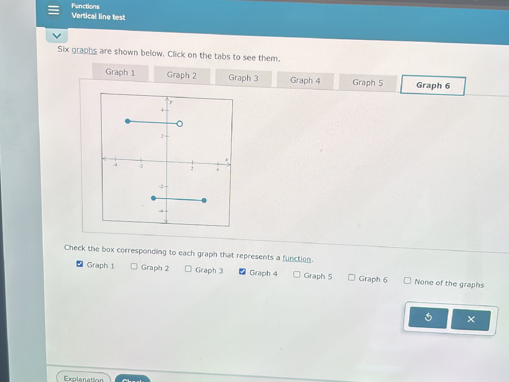 Six graphs are shown below. Click on the