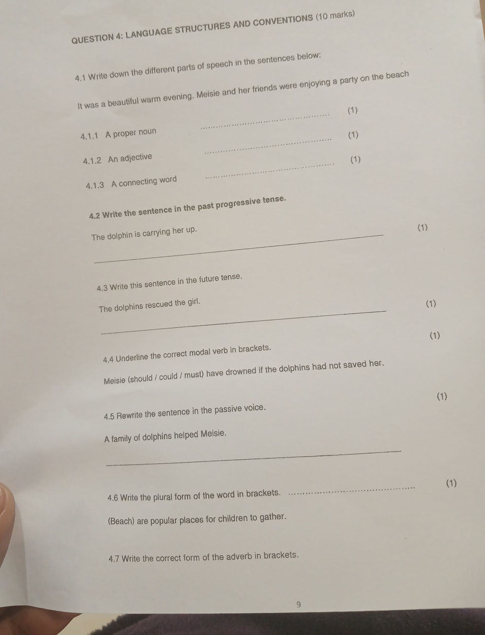English Language Answer Structure QUESTION 4: LANGUAGE STRUCTURES AND | StudyX