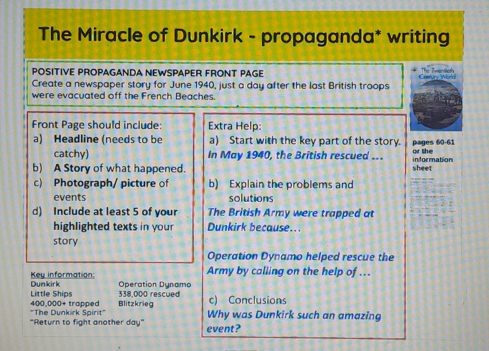 The Miracle of Dunkirk - propaganda* writing | StudyX