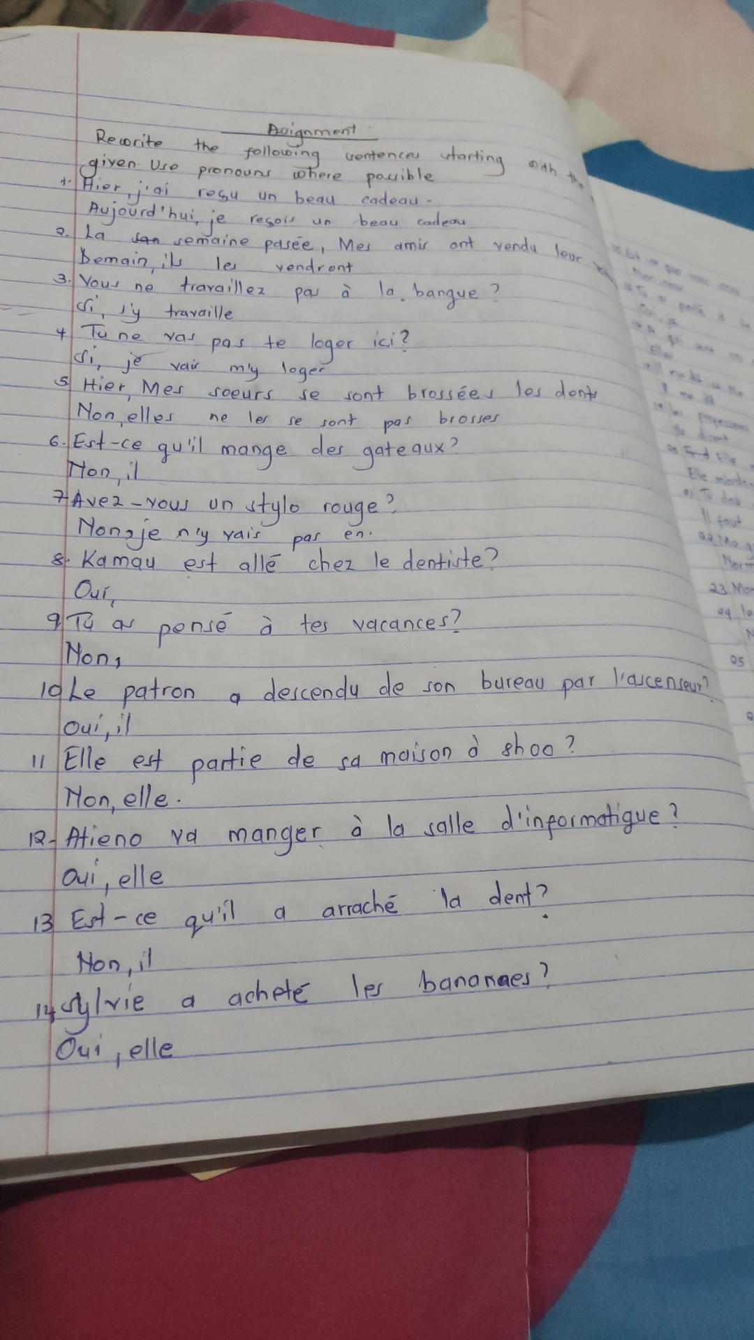 Assignment Rewrite the following sentences | StudyX