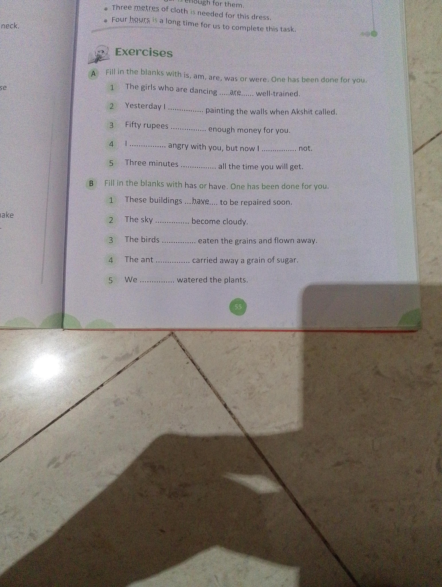Exercises A Fill in the blanks with is, am, | StudyX