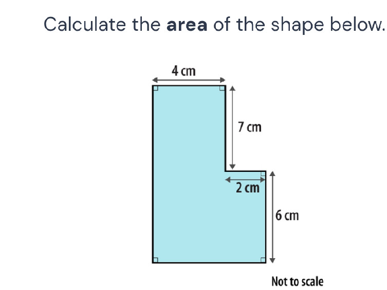 Calculate the area of the shape below.