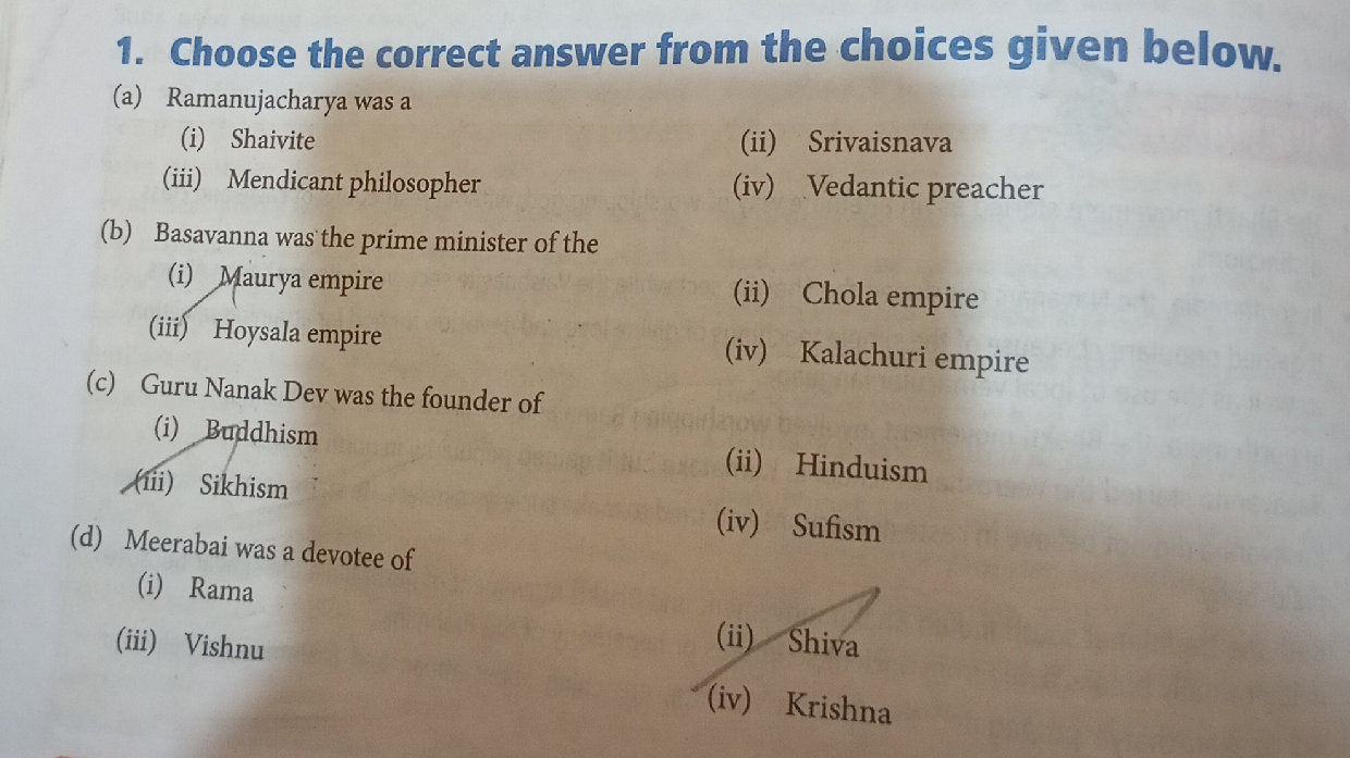 1. Choose the correct answer from the | StudyX