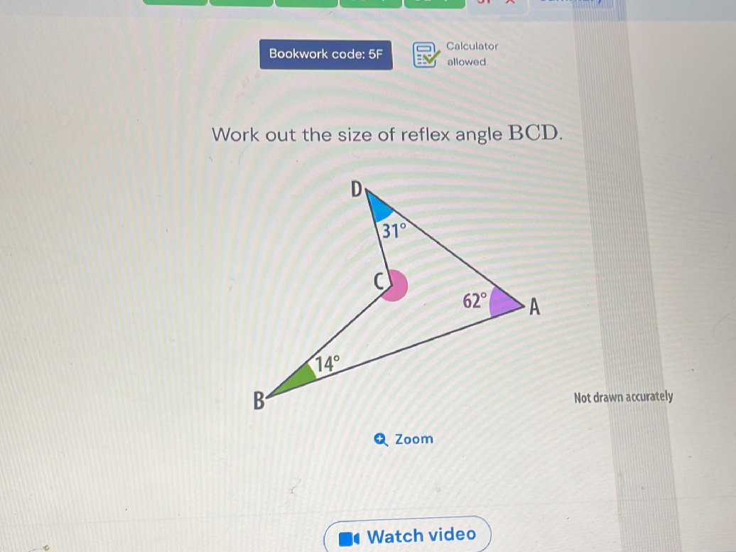 Work out the size of reflex angle BCD. | StudyX