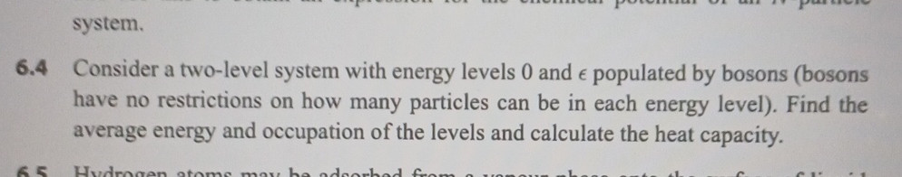Consider a two-level system with energy | StudyX