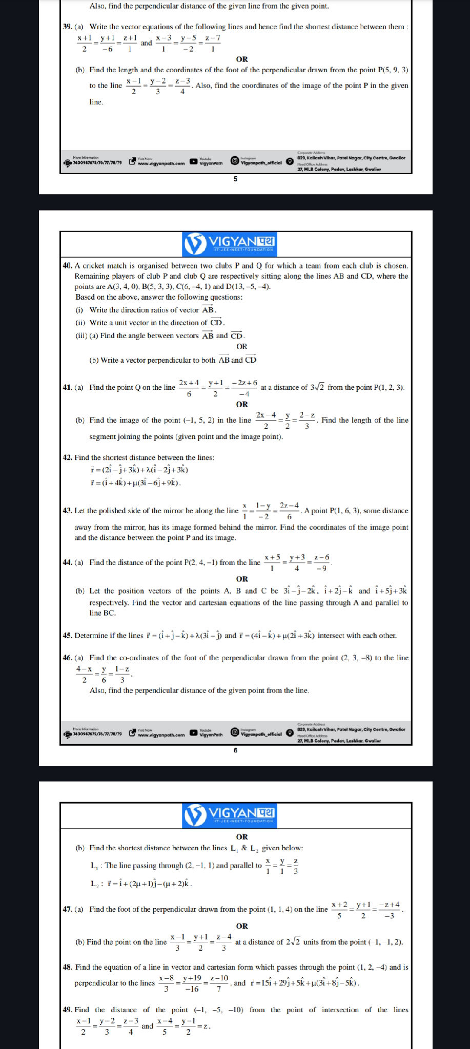 (a) Write the vector equations of the | StudyX