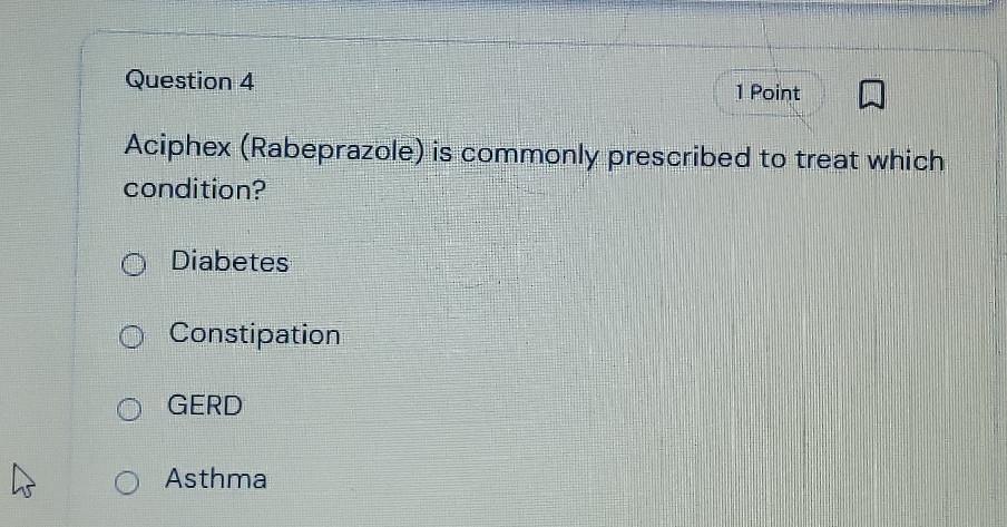 Aciphex (Rabeprazole) is commonly prescribed | StudyX