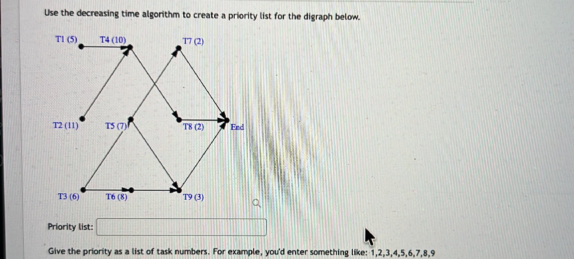 Use the decreasing time algorithm to create | StudyX