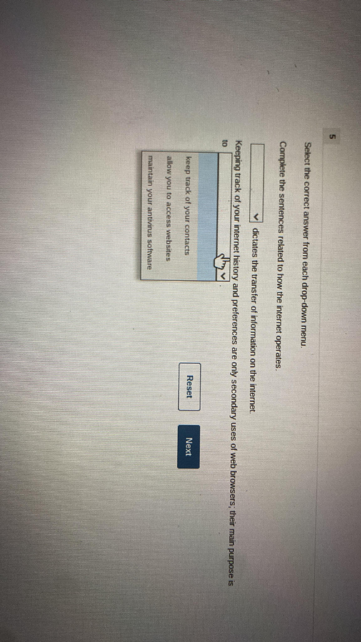 Select the correct answer from each | StudyX