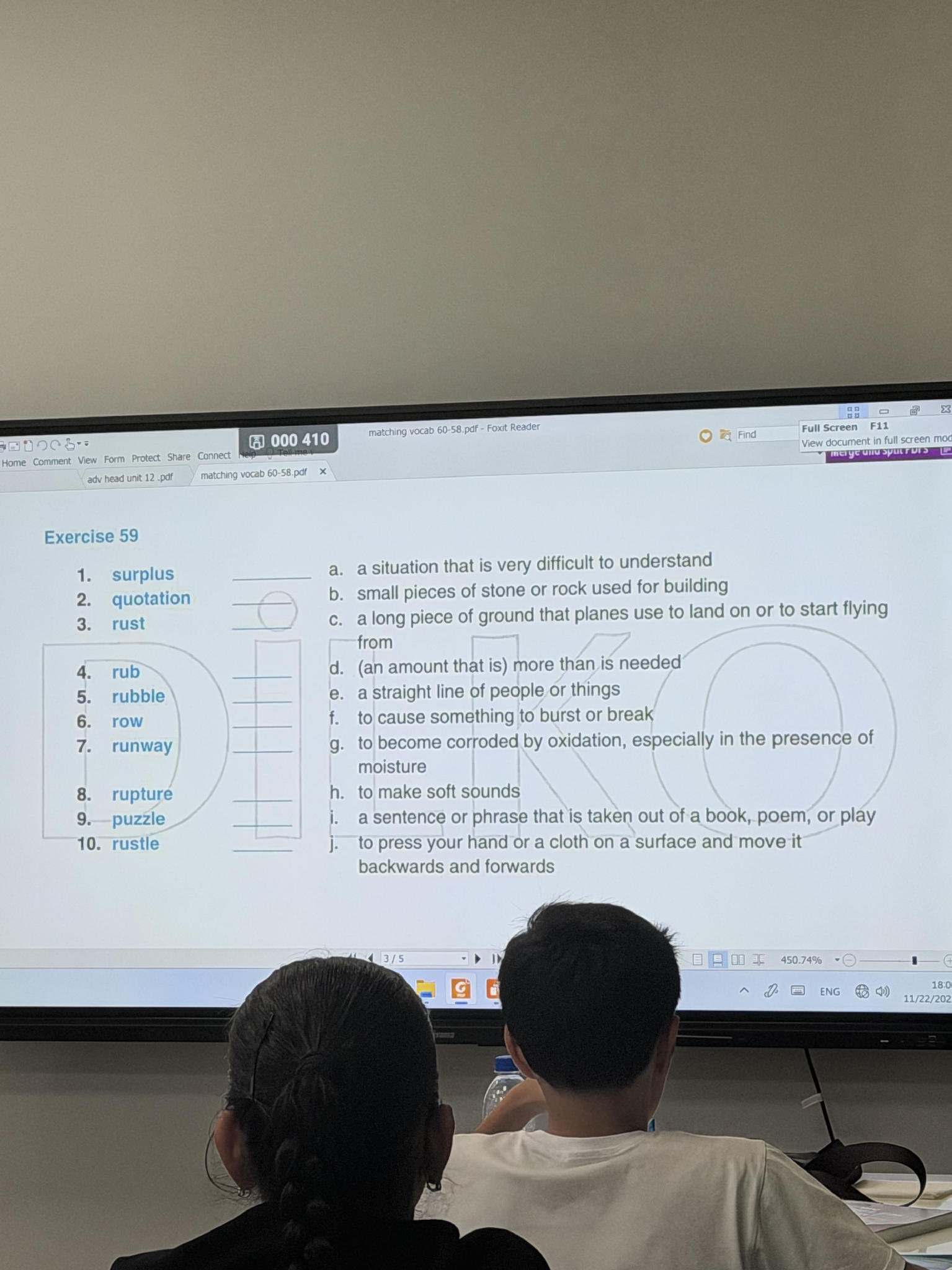 Exercise 59 **Words (Left Column)** 1. | StudyX