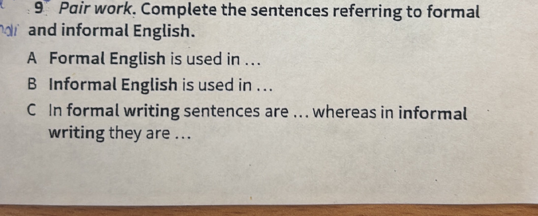 Referring Sentence 9 Pair work. Complete the sentences | StudyX