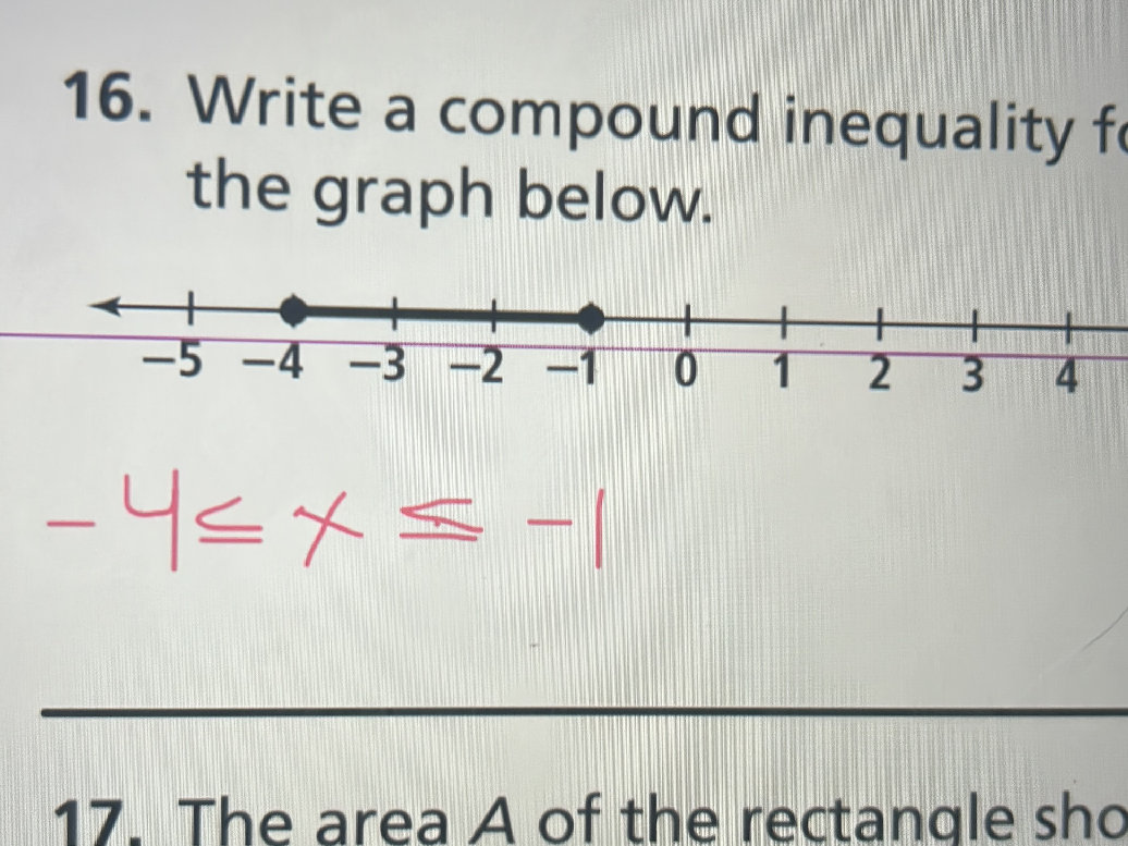 16. Write a compound inequality for the | StudyX