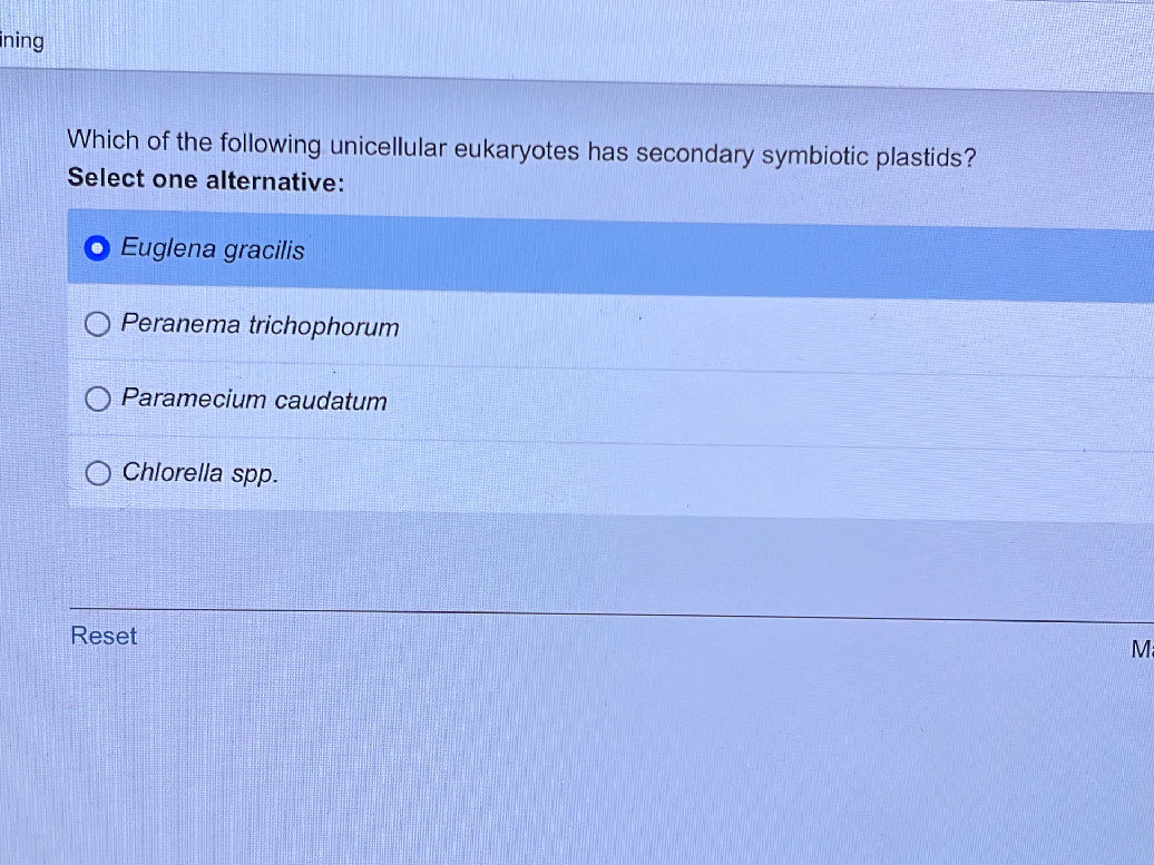 Which of the following unicellular | StudyX