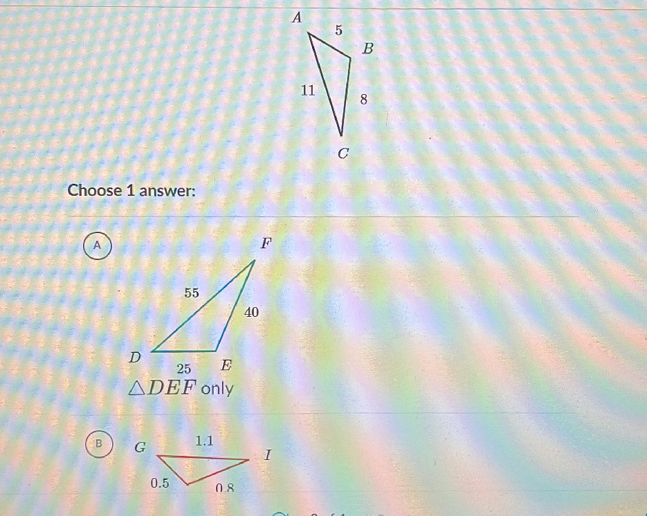 Choose 1 answer: **[Context]** Triangle $ | StudyX