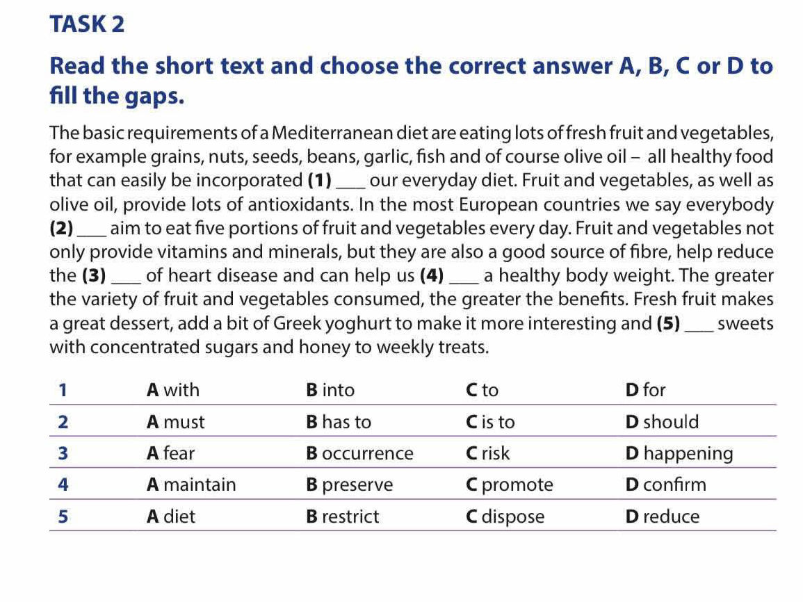 TASK 2 Read the short text and choose the | StudyX