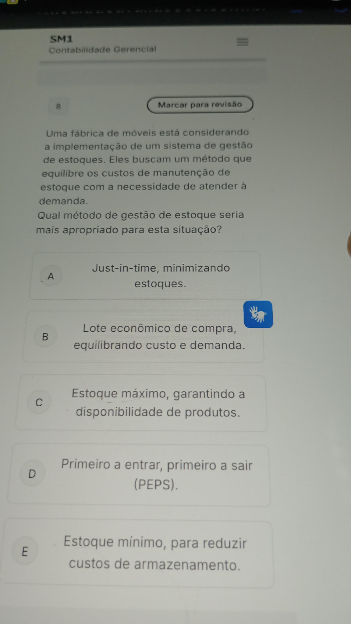 Ao reestruturar seu departamento de vendas, | StudyX