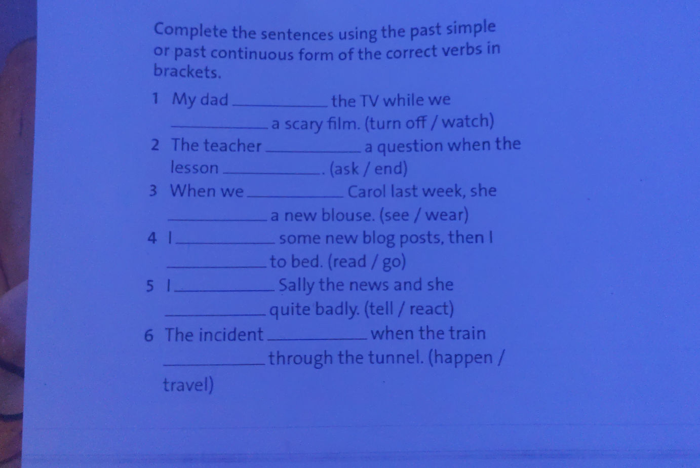 Complete the sentences using the past simple | StudyX