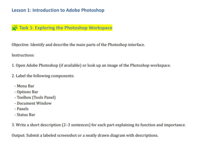 Lesson 1: Introduction to Adobe Photoshop | StudyX