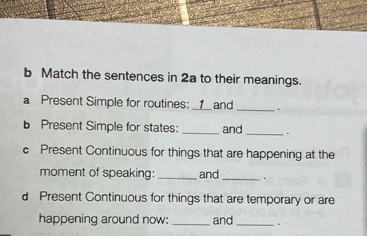 b Match the sentences in 2a to their | StudyX