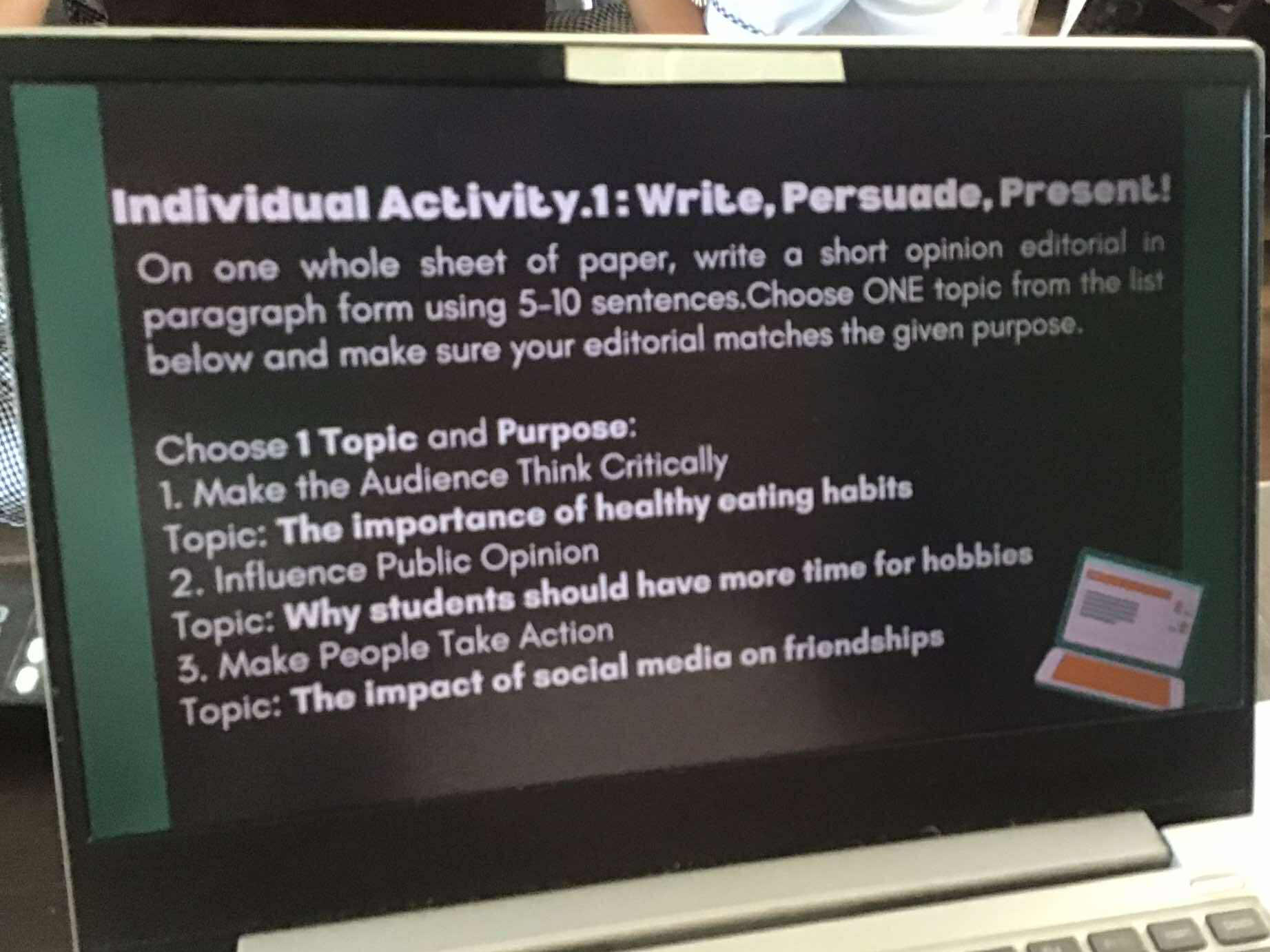 Individual Activity.1: Write, Persuade, | StudyX