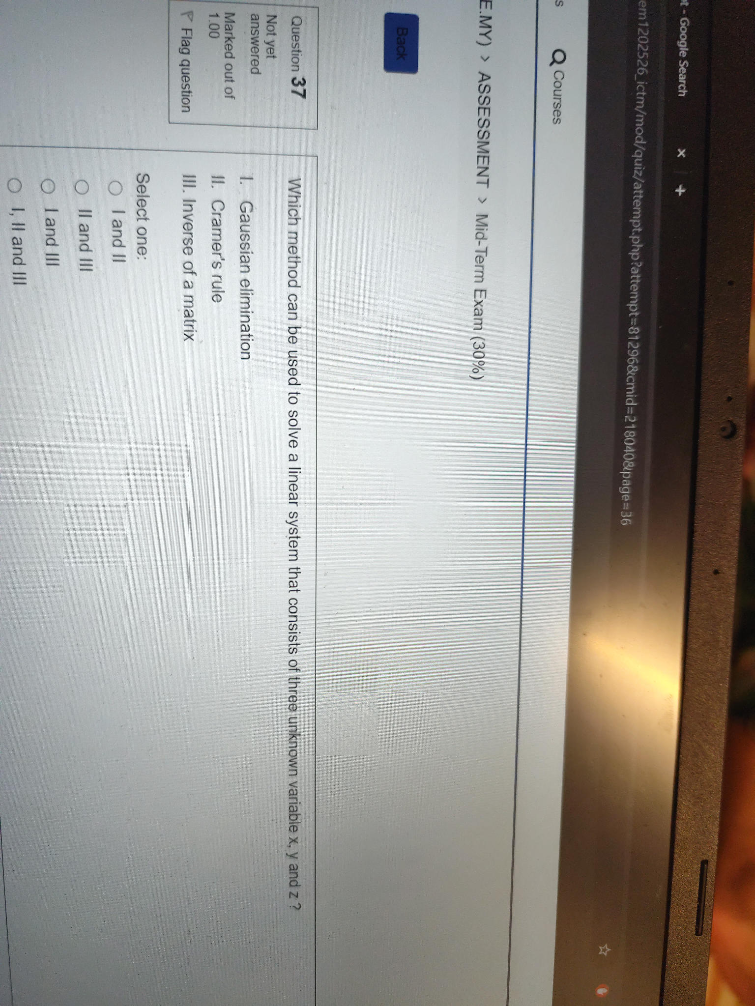 Which method can be used to solve a linear | StudyX
