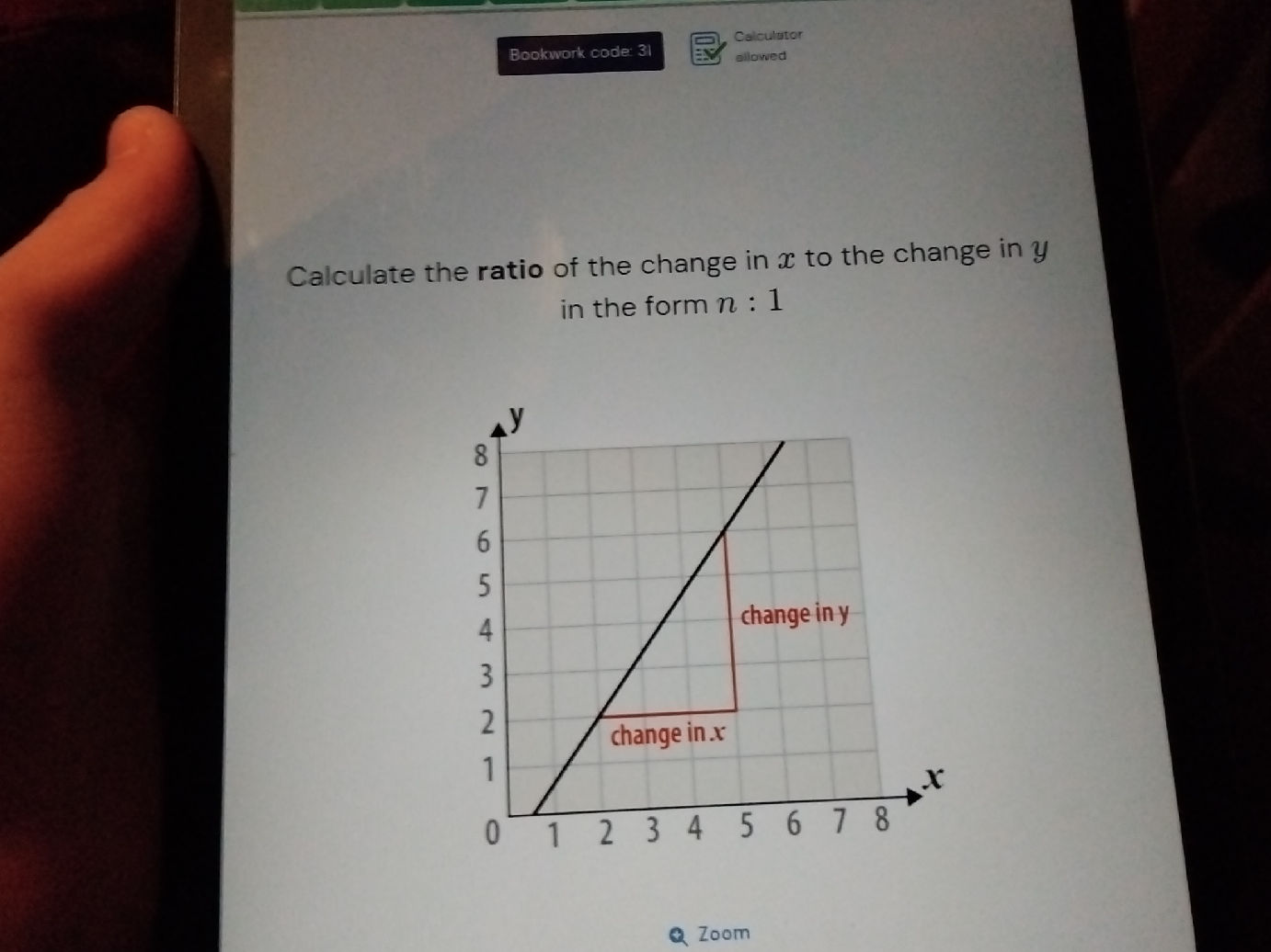 Calculate the ratio of the change in $x$ to | StudyX